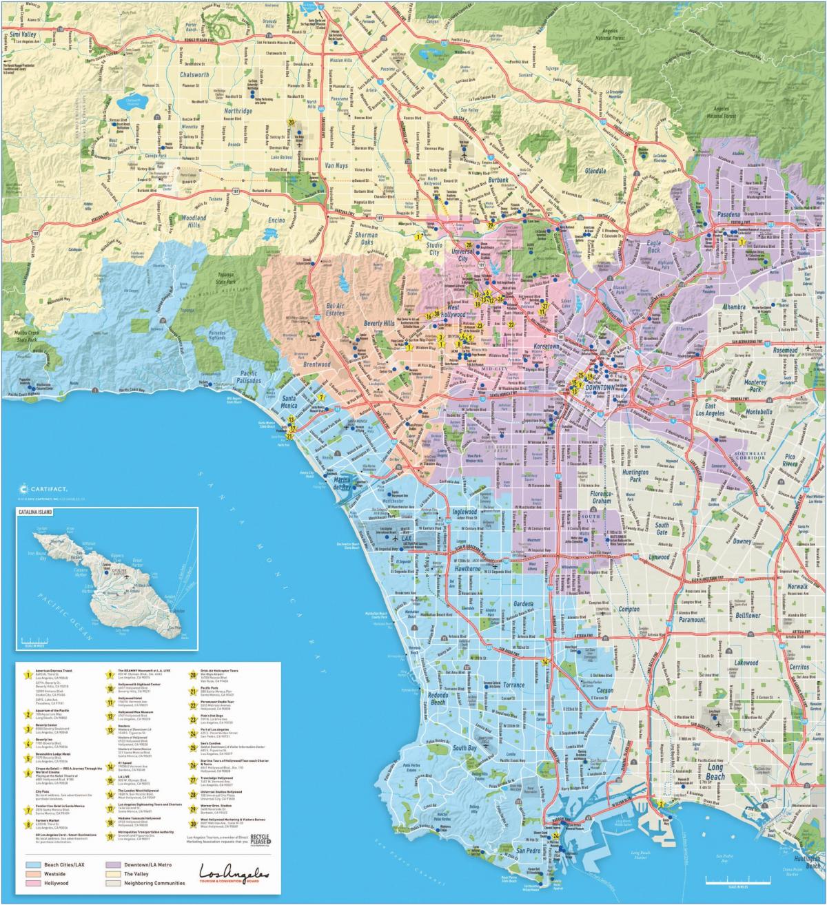 洛杉矶景点地图
