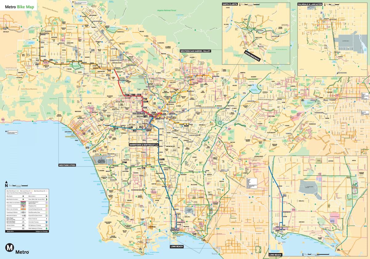 洛杉矶自行车道地图