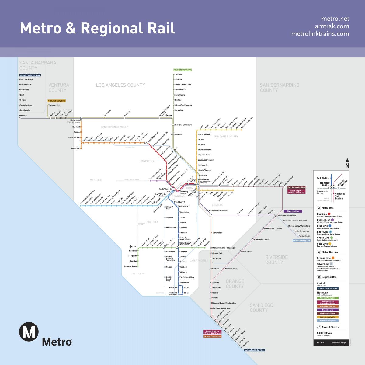 洛杉矶地铁站地图